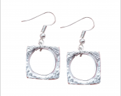 Cuttlefish bone cast square earrings