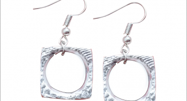 Cuttlefish bone cast square earrings